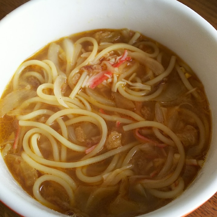 パスタでカレースープ